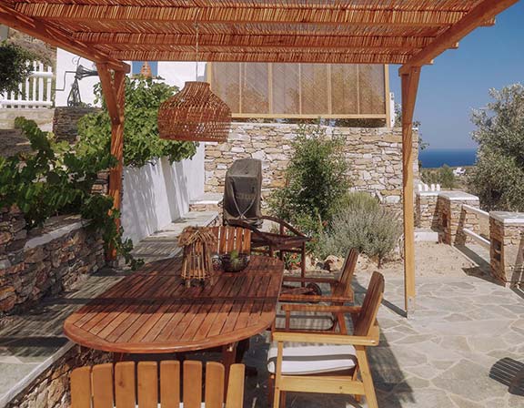 Veranda with lounge at Pelagos Residence