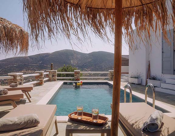 The pool area at Pelagos Residence