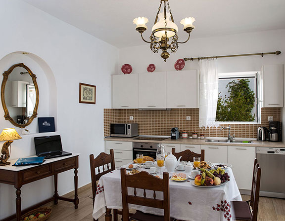 Fully equipped kitchen at Villa Pelagos